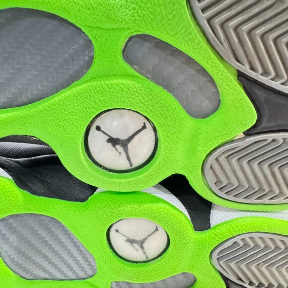 Air Jordan 6 Rings White Black Altitude Green Sneakers Athletic Sz 6.5 Youth - Picture 9 of 12